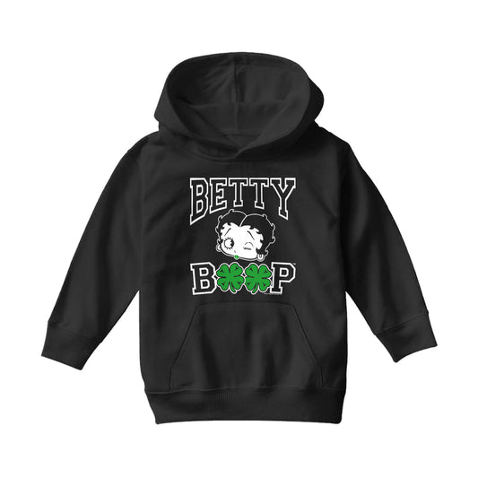 Betty Boop Four Leaf Clovers St Patrick's Day Kids Hooded Sweatshirt