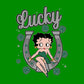 Betty Boop St Patrick's Day Lucky Horseshoe With Cloves Men's Hooded Sweatshirt
