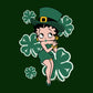 Betty Boop St Patrick's Day Green Dress and Hat Women's T-Shirt