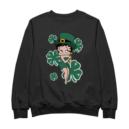 Betty Boop St Patrick's Day Green Dress and Hat Men's Sweatshirt