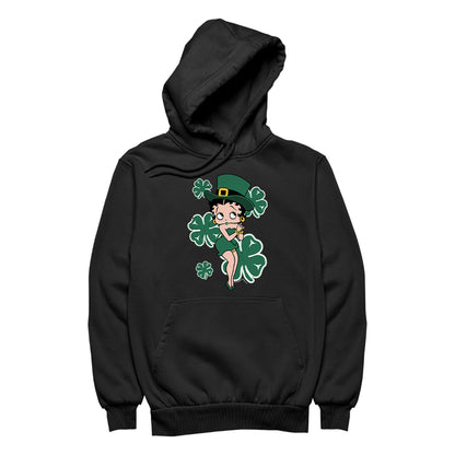 Betty Boop St Patrick's Day Green Dress and Hat Women's Hooded Sweatshirt