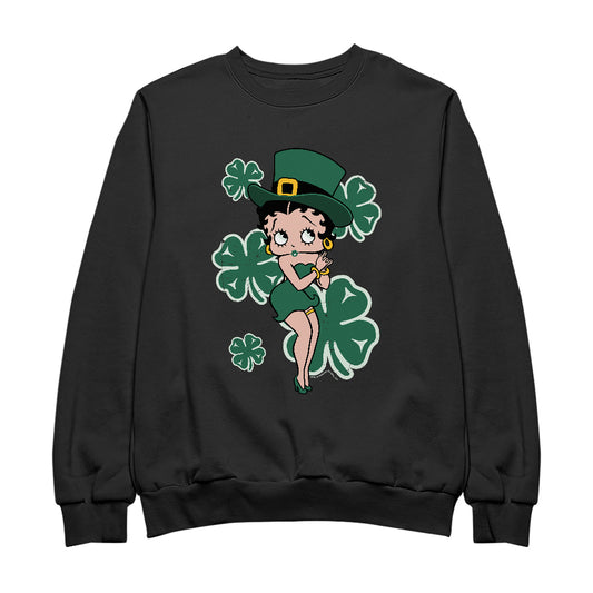 Betty Boop St Patrick's Day Green Dress and Hat Women's Sweatshirt