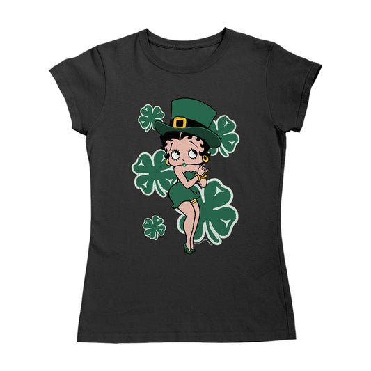Betty Boop St Patrick's Day Green Dress and Hat Women's T-Shirt