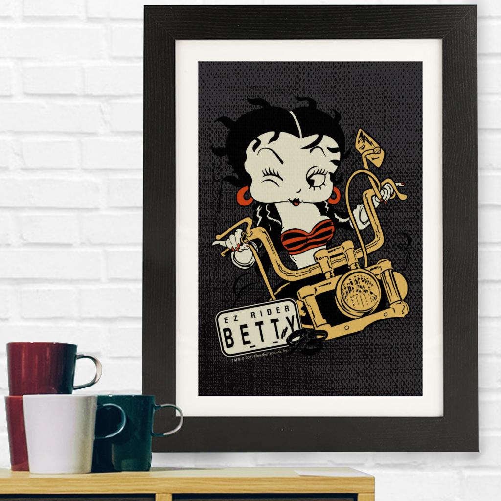 Betty Boop Ez Rider Betty Framed Print
