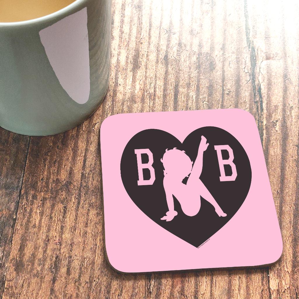 Betty Boop B B Silhouette Love Heart Coaster