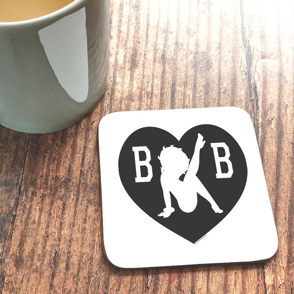 Betty Boop B B Silhouette Love Heart Coaster