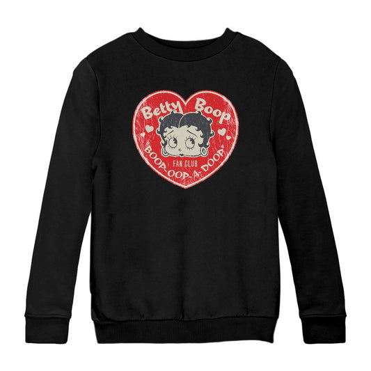 Betty Boop Oop A Doop Love Heart Kids Sweatshirt