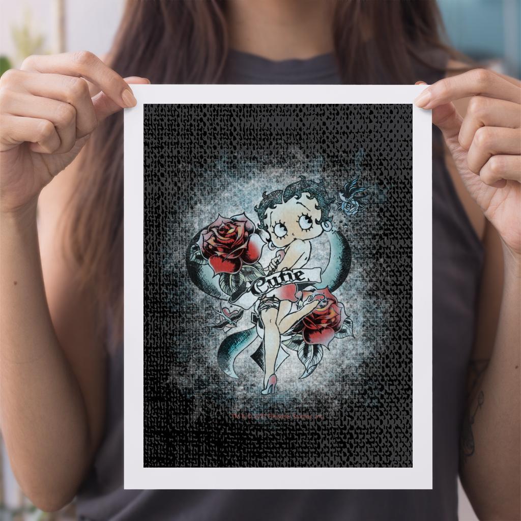 Betty Boop Roses Cutie A4 Print