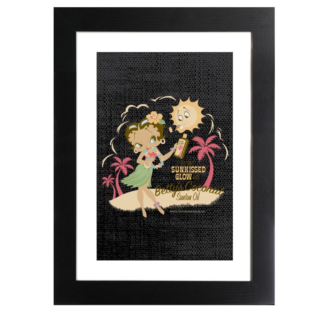 Betty Boop Bettys Coconut Suntan Oil Framed Print