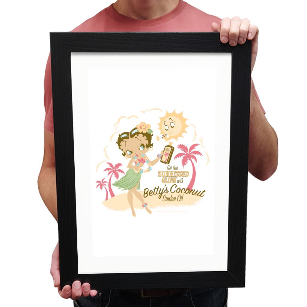 Betty Boop Bettys Coconut Suntan Oil Framed Print