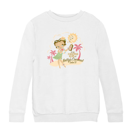 Betty Boop Bettys Coconut Suntan Oil Kids Sweatshirt