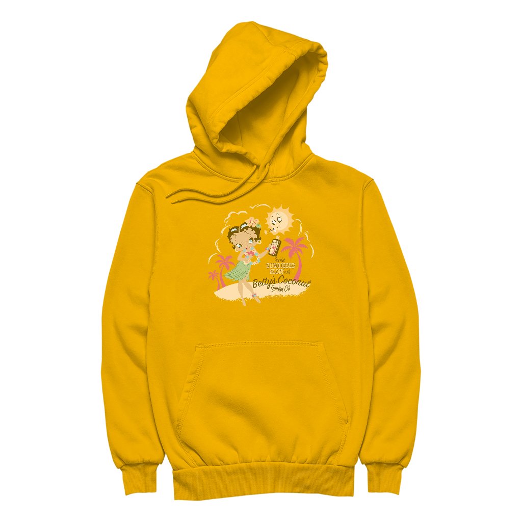 Betty Boop Bettys Coconut Suntan Oil Men's Hooded Sweatshirt