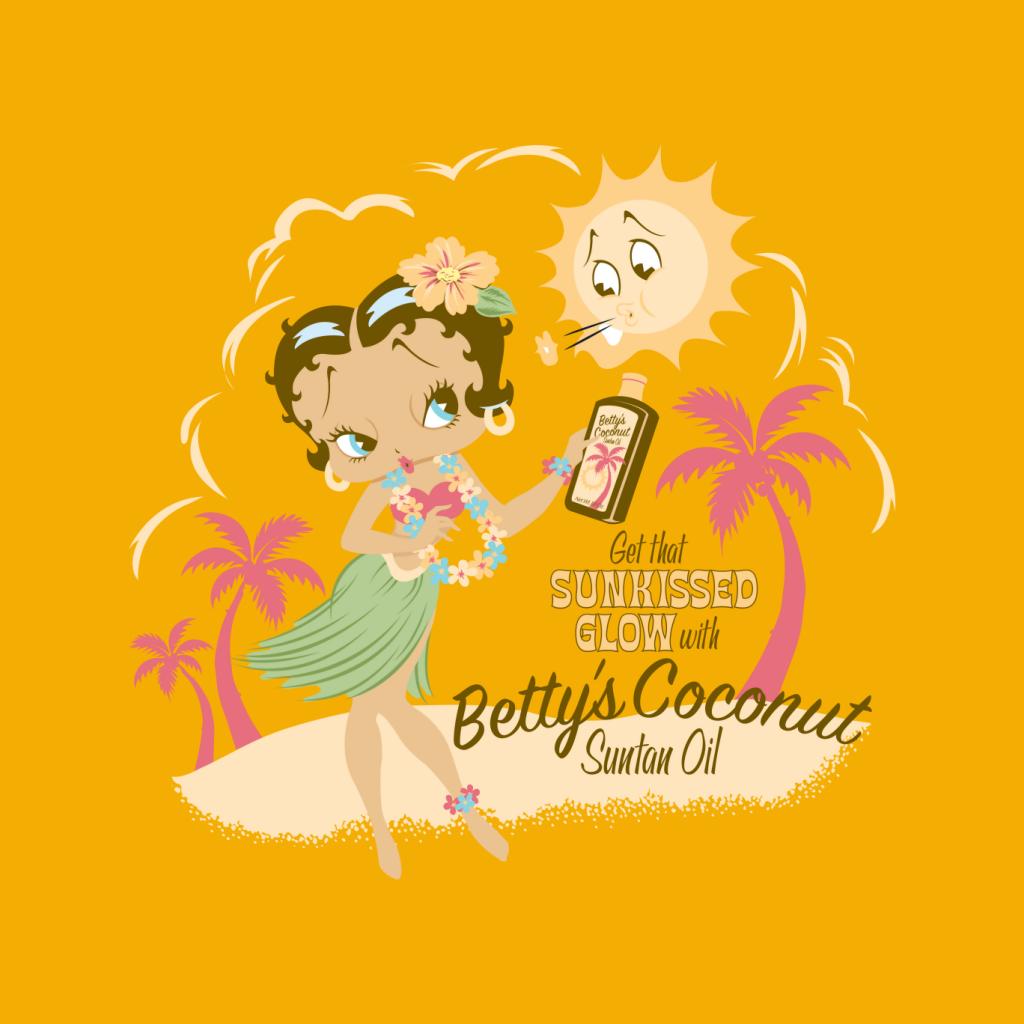 Betty Boop Bettys Coconut Suntan Oil Kids T-Shirt