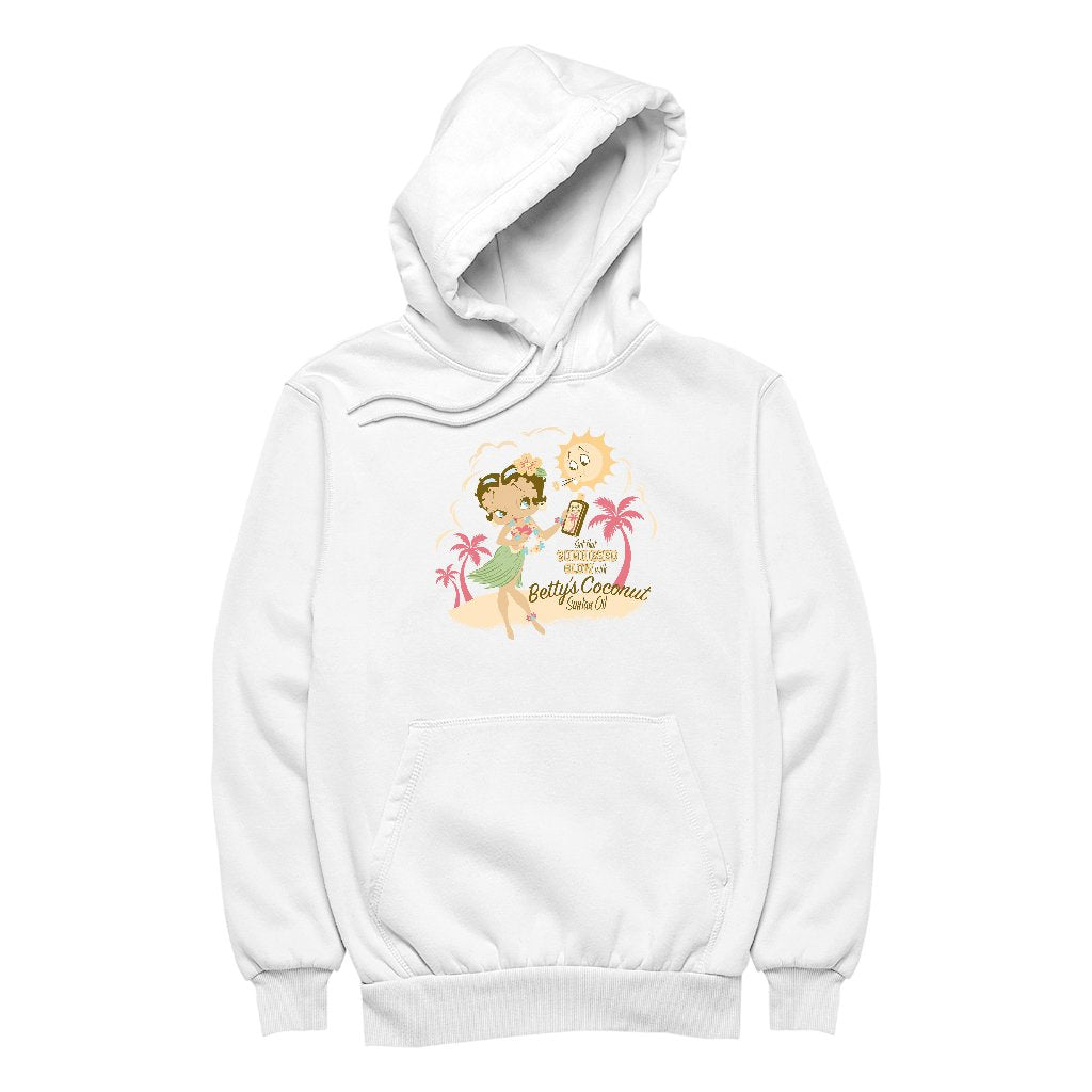 Betty Boop Bettys Coconut Suntan Oil Women's Hooded Sweatshirt