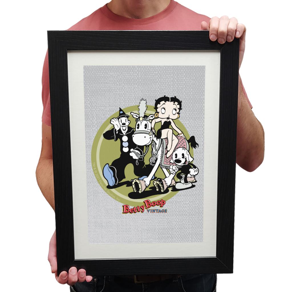 Betty Boop Vintage Circus Crew Framed Print