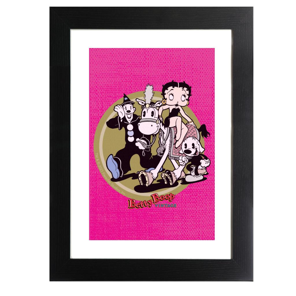 Betty Boop Vintage Circus Crew Framed Print