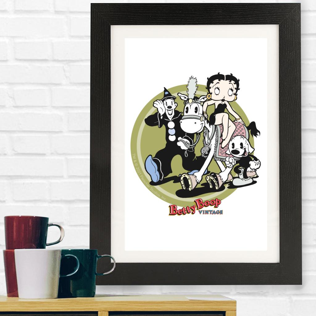 Betty Boop Vintage Circus Crew Framed Print