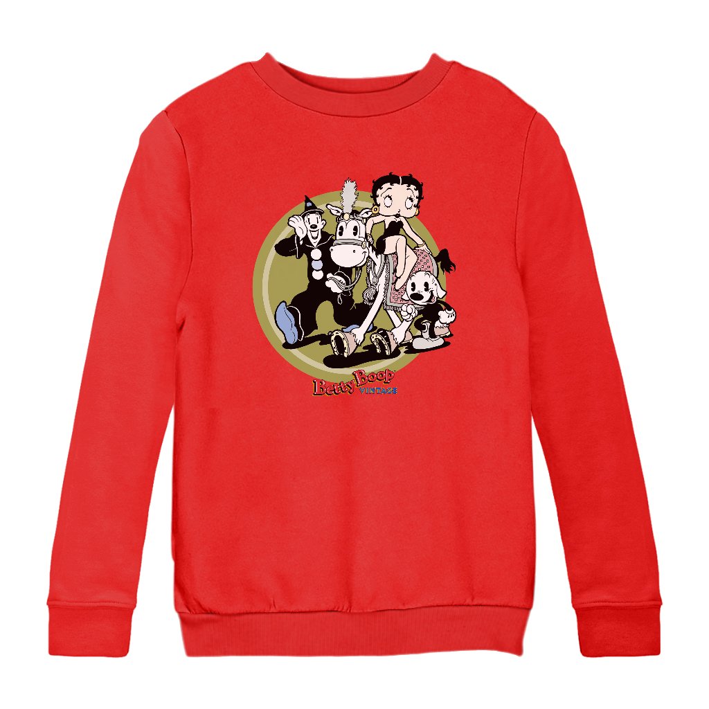 Betty Boop Vintage Circus Crew Kids Sweatshirt