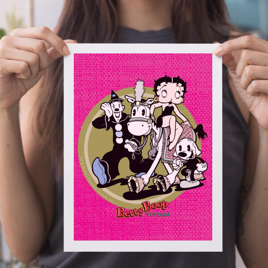 Betty Boop Vintage Circus Crew A4 Print