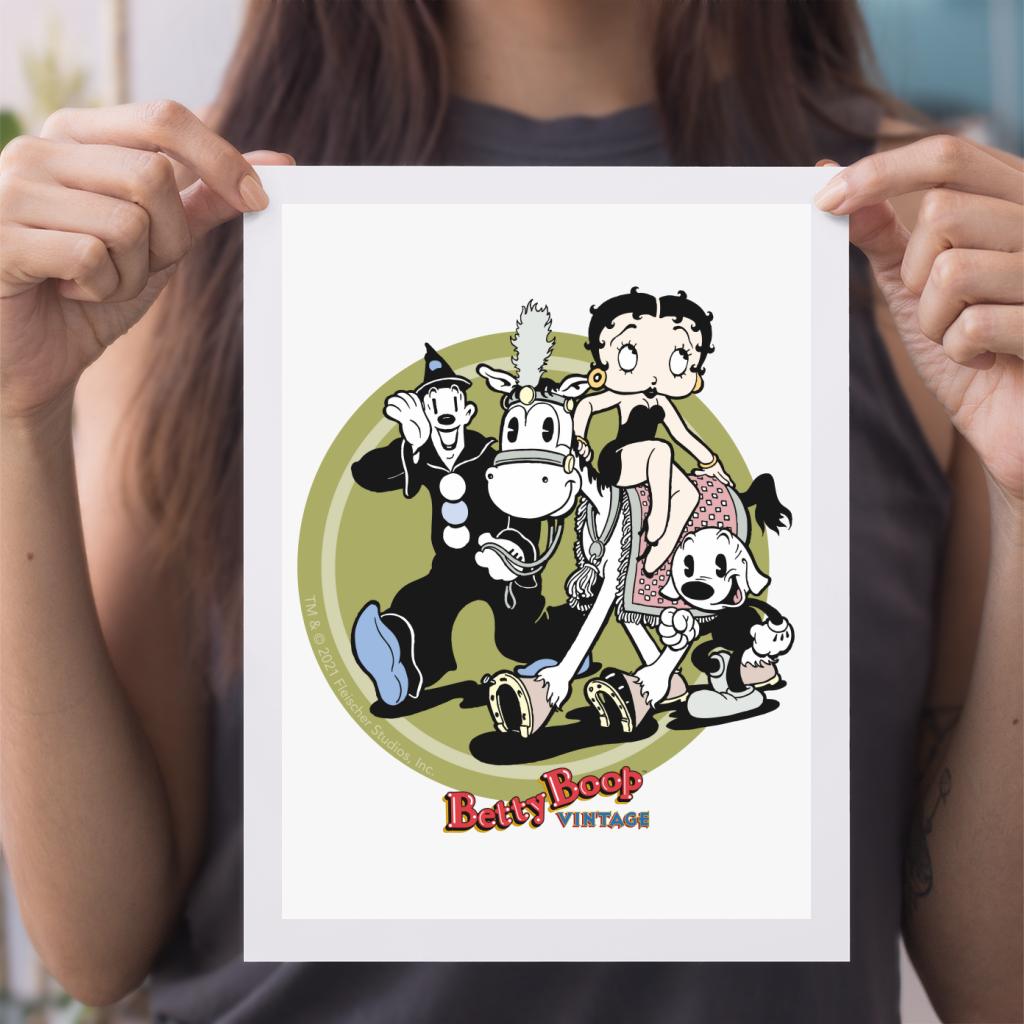 Betty Boop Vintage Circus Crew A4 Print