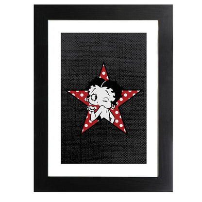 Betty Boop Wink Polka Dot Star Framed Print