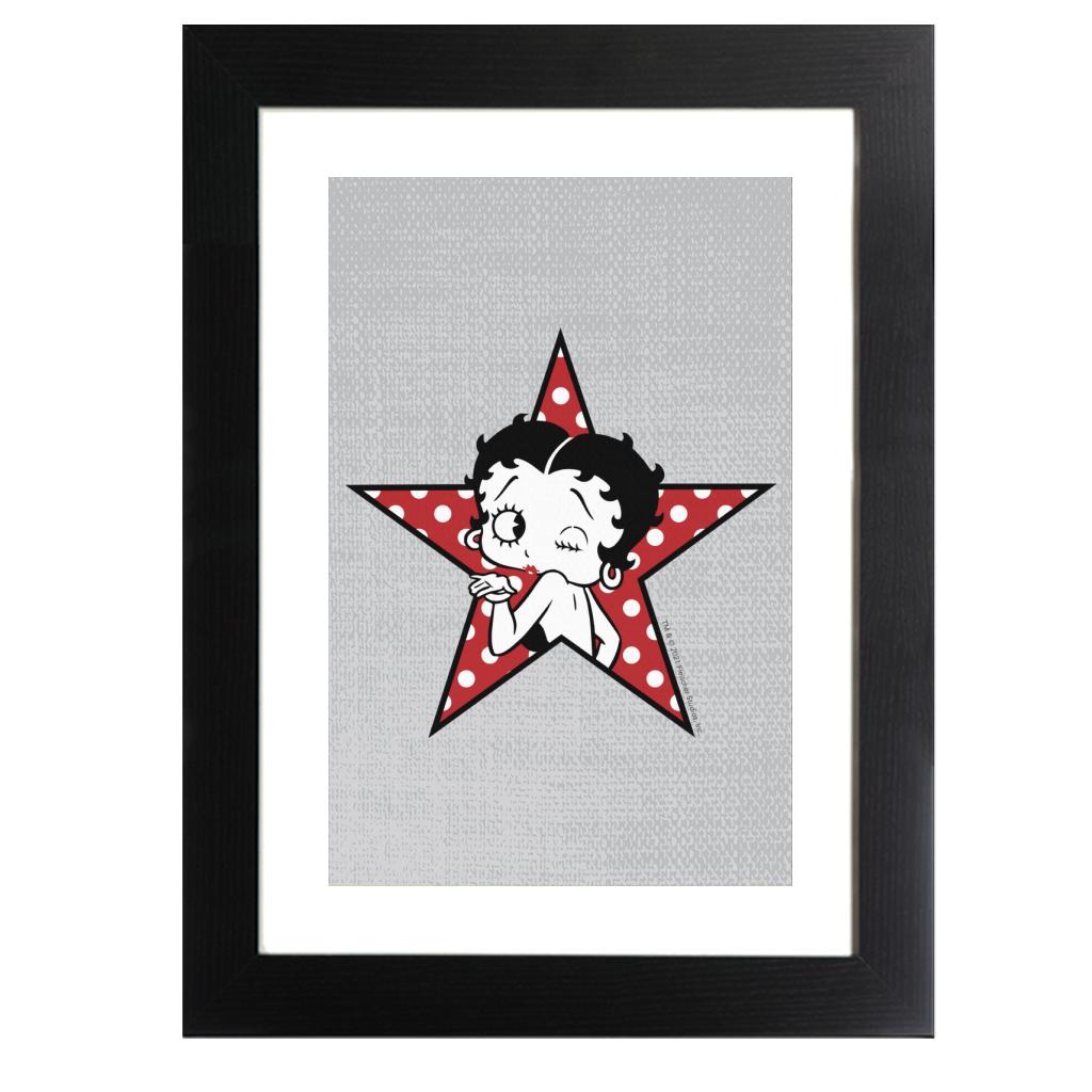 Betty Boop Wink Polka Dot Star Framed Print