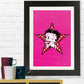 Betty Boop Wink Polka Dot Star Framed Print