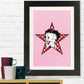 Betty Boop Wink Polka Dot Star Framed Print