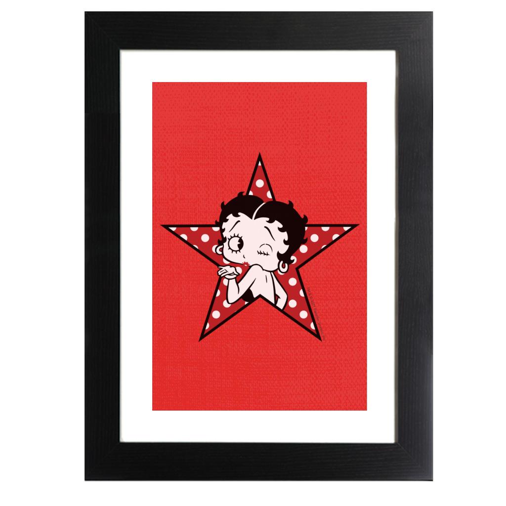 Betty Boop Wink Polka Dot Star Framed Print