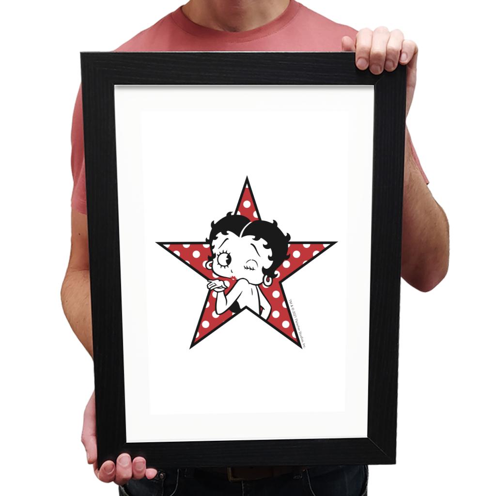 Betty Boop Wink Polka Dot Star Framed Print