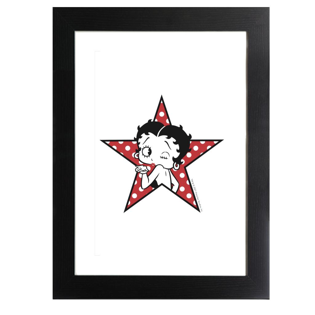 Betty Boop Wink Polka Dot Star Framed Print