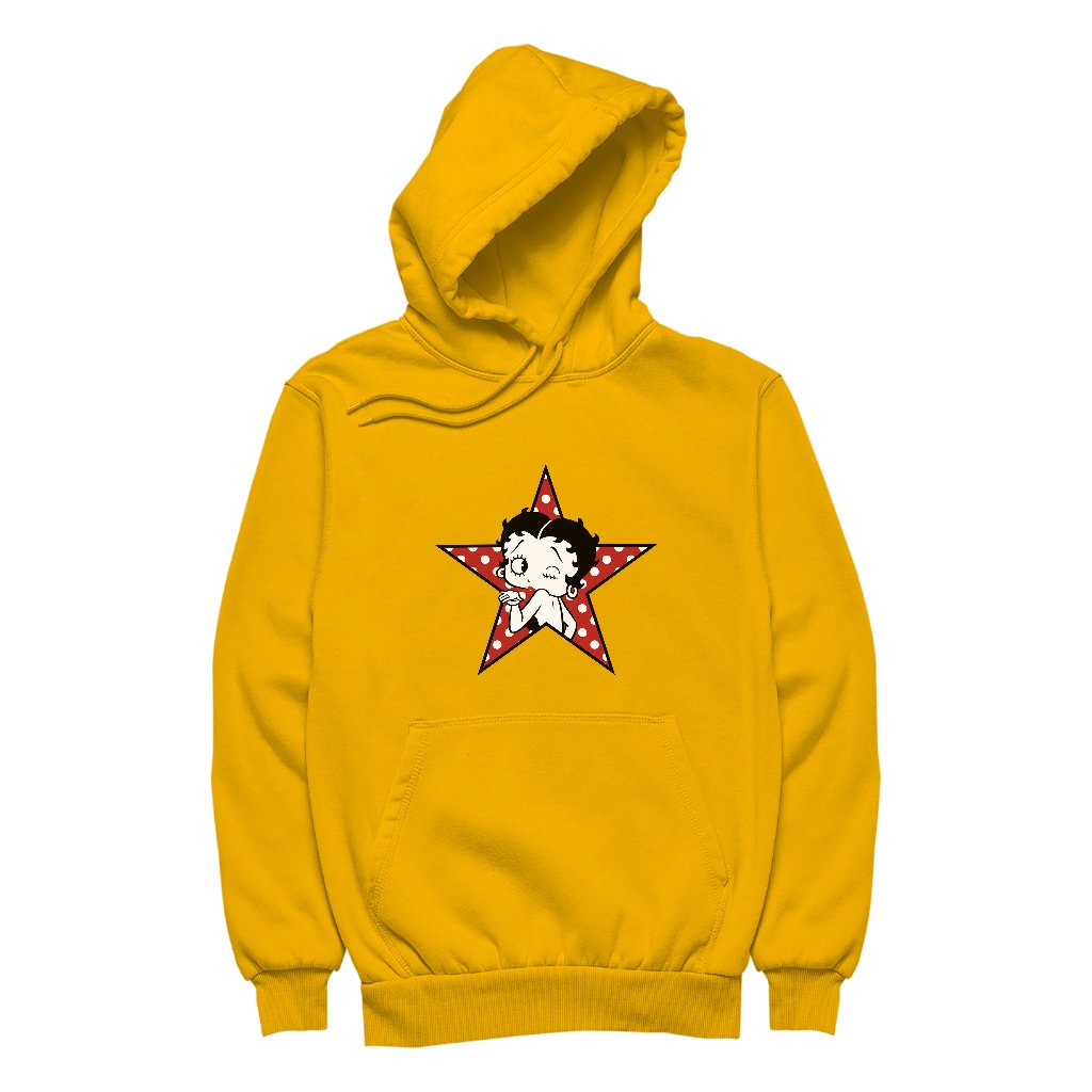 Betty Boop Wink Polka Dot Star Men's Hooded Sweatshirt