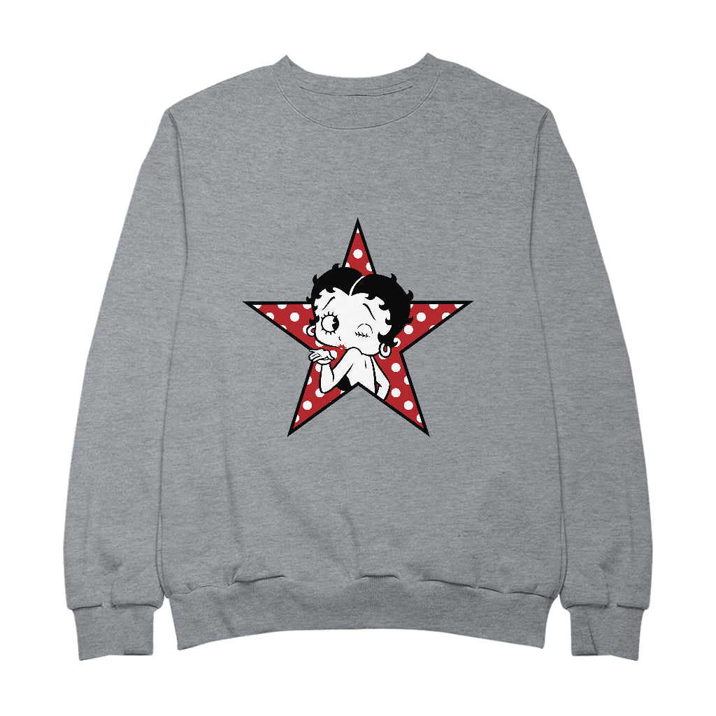 Betty Boop Wink Polka Dot Star Men's Sweatshirt