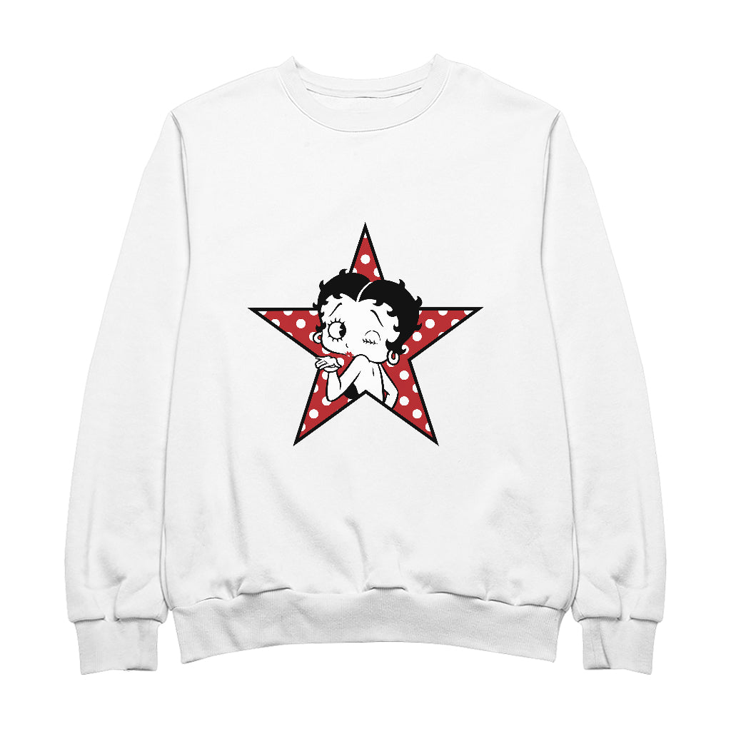 Betty Boop Wink Polka Dot Star Men's Sweatshirt
