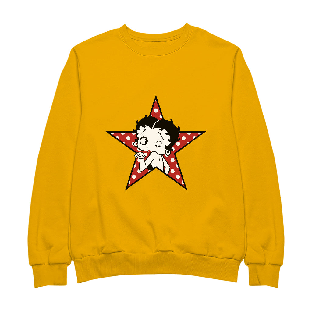 Betty Boop Wink Polka Dot Star Women's Sweatshirt