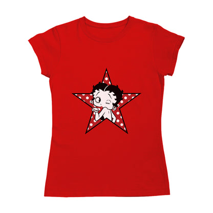Betty Boop Wink Polka Dot Star Women's T-Shirt-Betty Boop Shop