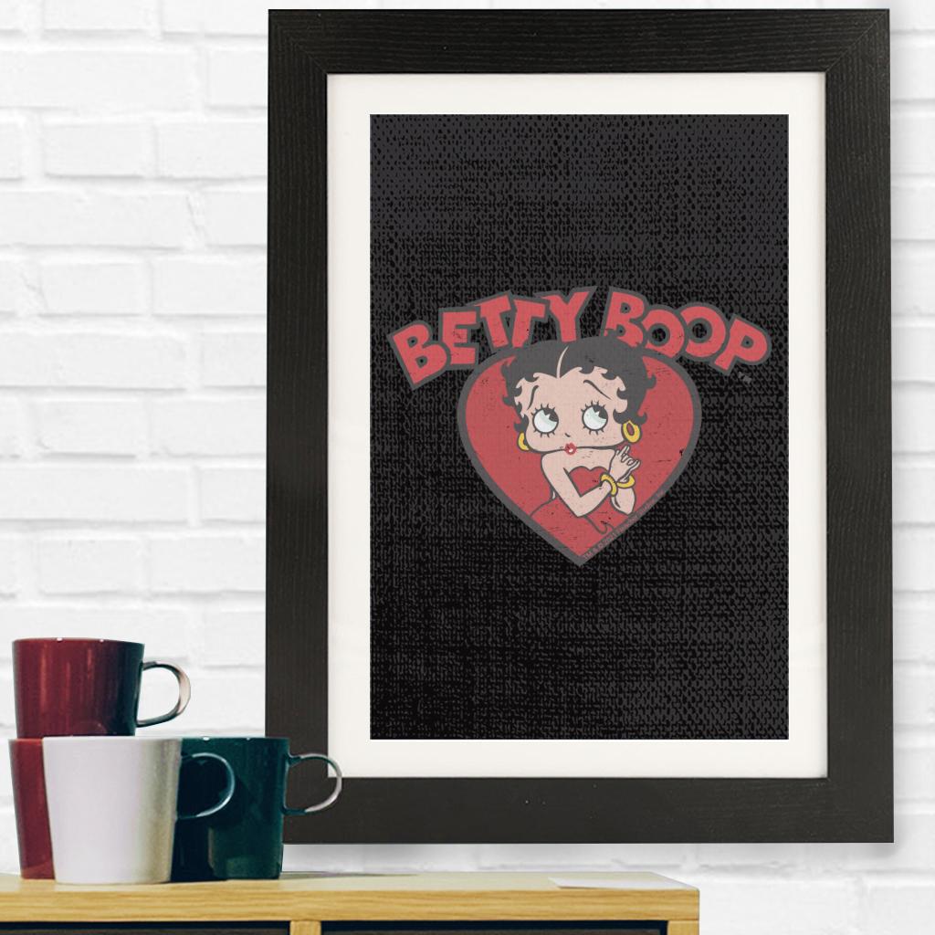 Betty Boop Love Red Dress Framed Print