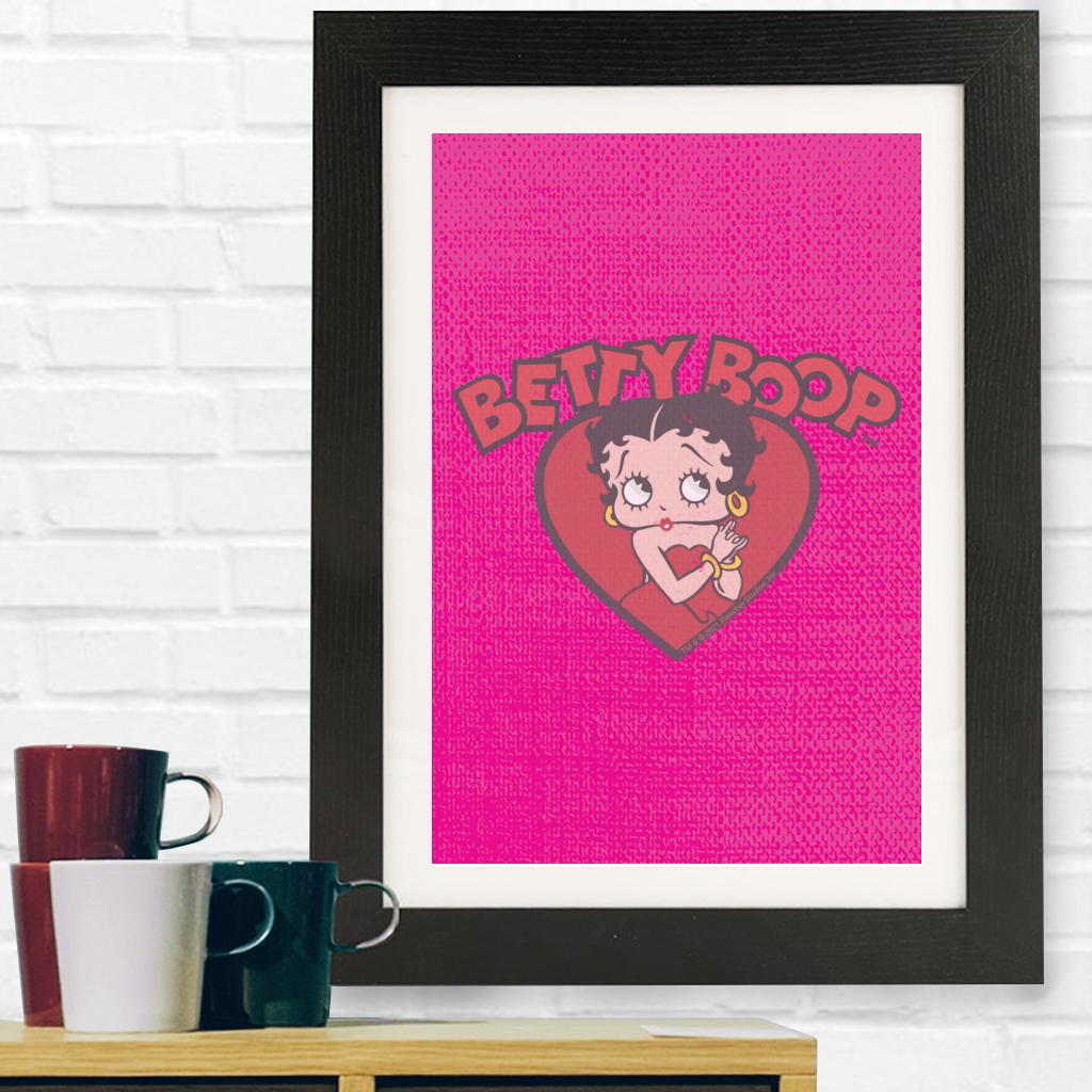 Betty Boop Love Red Dress Framed Print