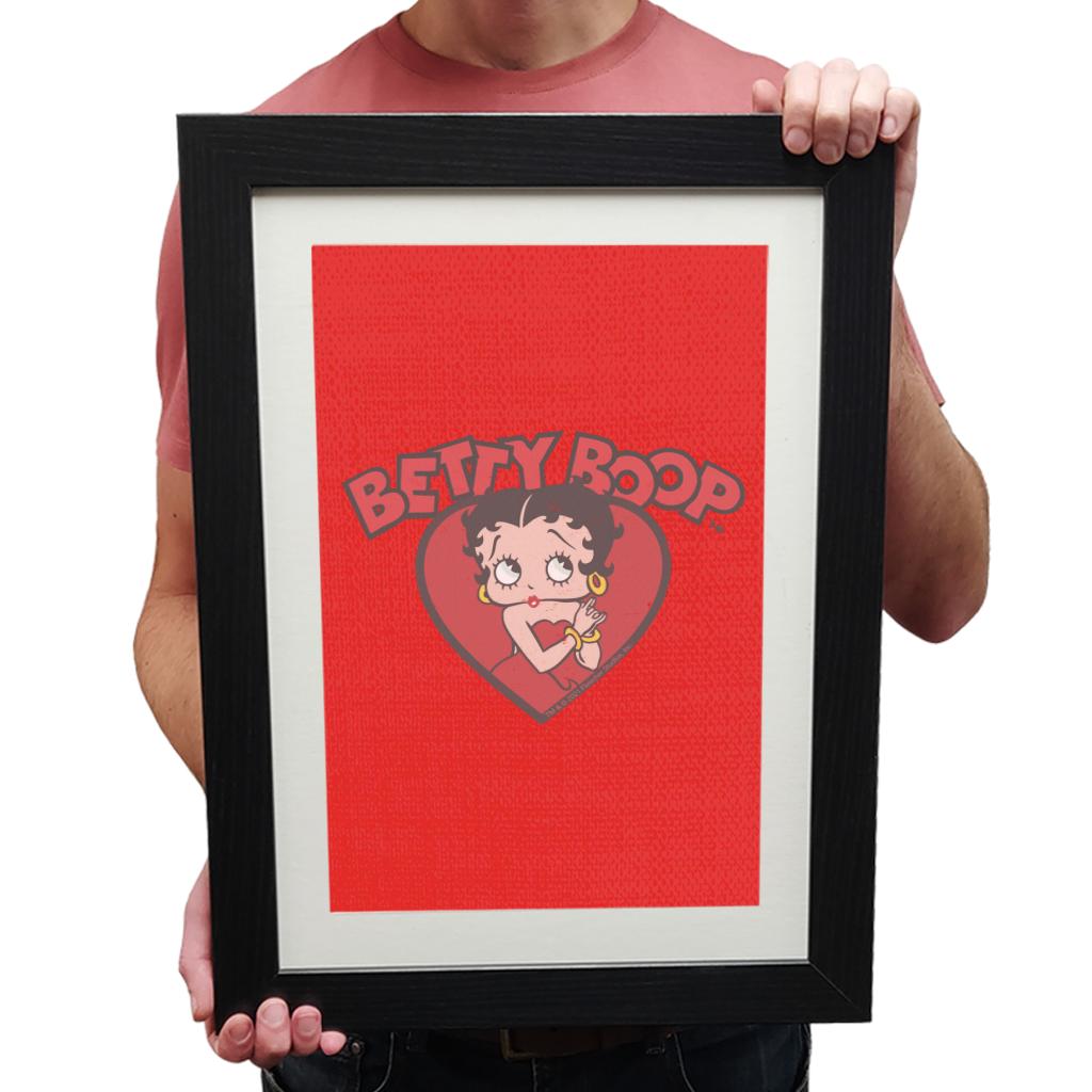 Betty Boop Love Red Dress Framed Print