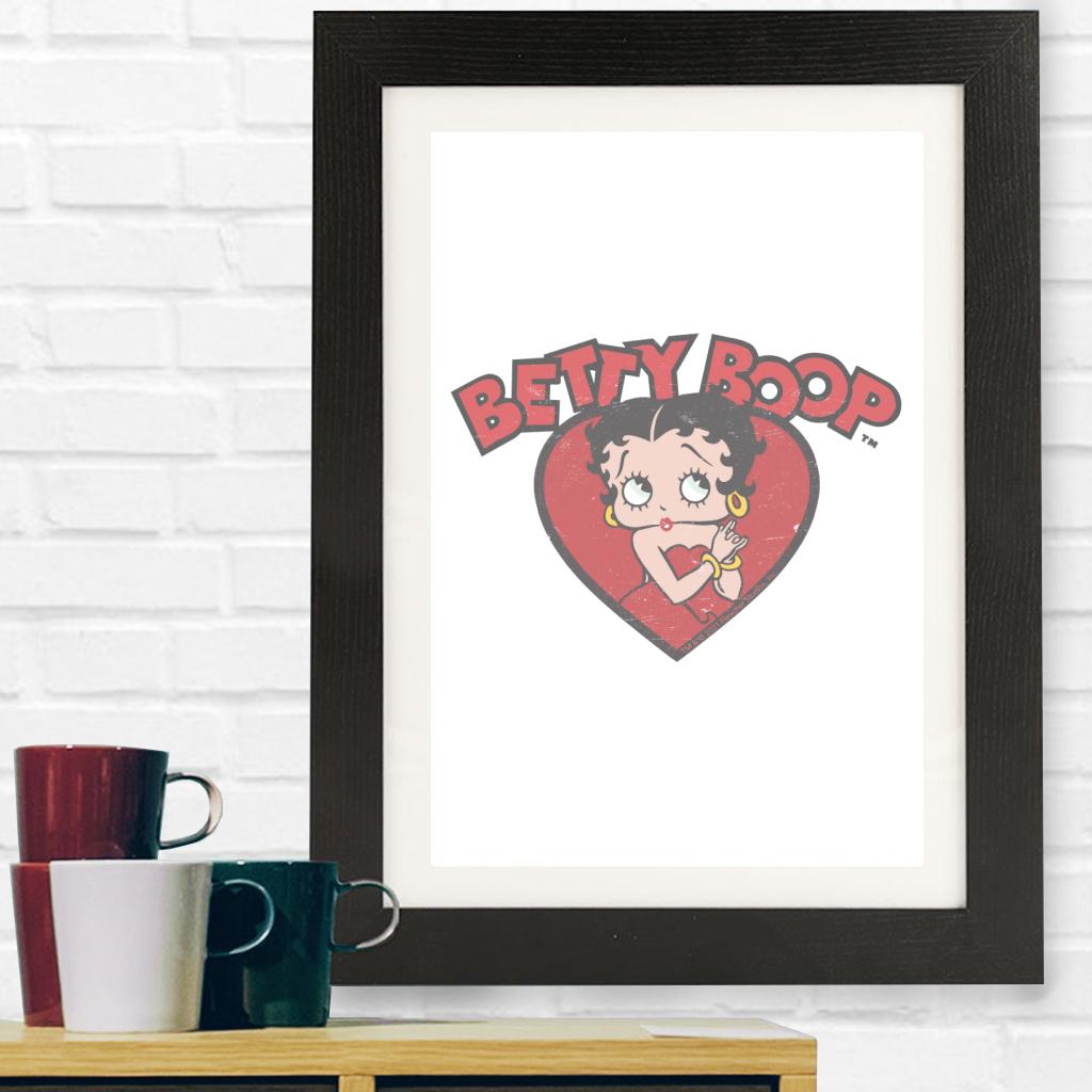 Betty Boop Love Red Dress Framed Print