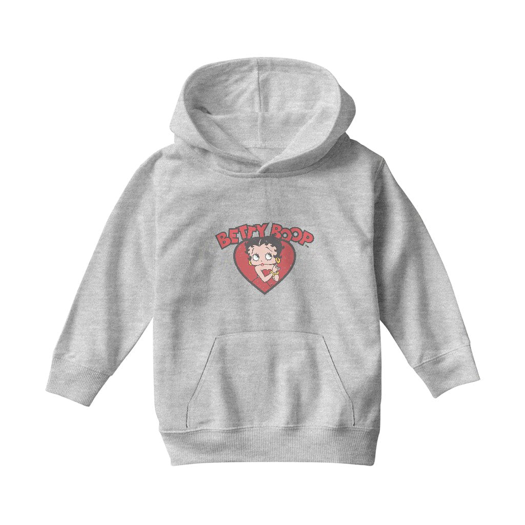 Betty Boop Love Red Dress Kids Hooded Sweatshirt