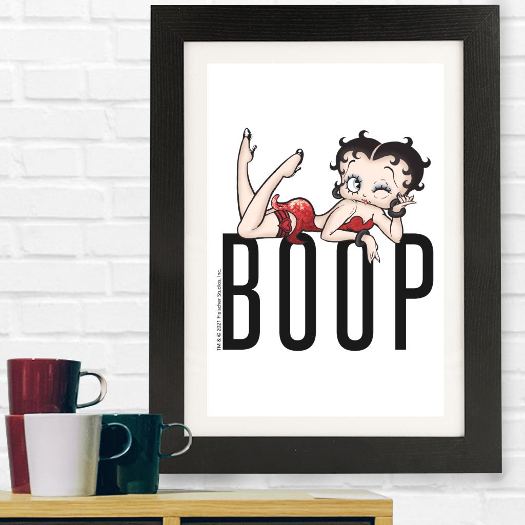 Betty Boop Lying Down Wink Framed Print | Betty Boop Shop