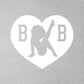 B B Love Heart Silhouette Women's Hooded Sweatshirt