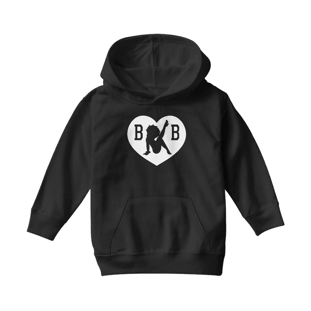 B B Love Heart Silhouette Kids Hooded Sweatshirt