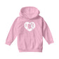 B B Love Heart Silhouette Kids Hooded Sweatshirt