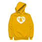 B B Love Heart Silhouette Men's Hooded Sweatshirt