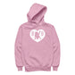 B B Love Heart Silhouette Women's Hooded Sweatshirt