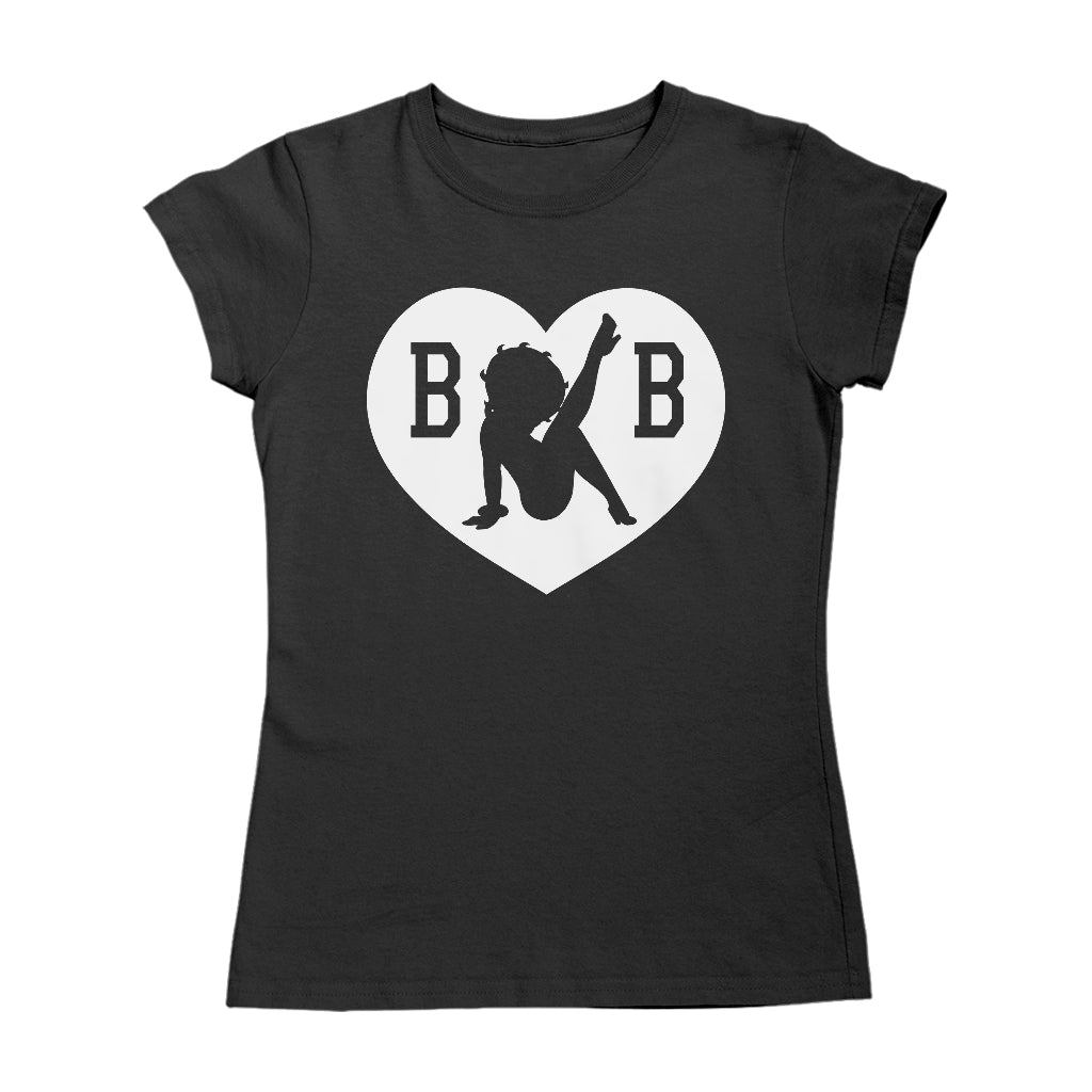 Betty Boop B B Love Heart Silhouette Women's T-Shirt