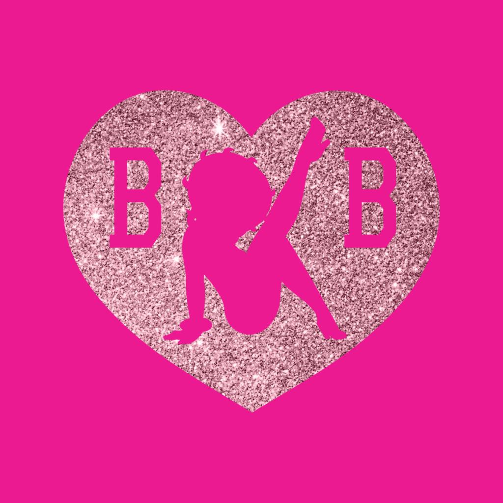 Betty Boop B B Love Heart Silhouette Pink Glitter Women's T-Shirt