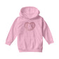 Betty Boop B B Love Heart Silhouette Pink Glitter Kids Hooded Sweatshirt